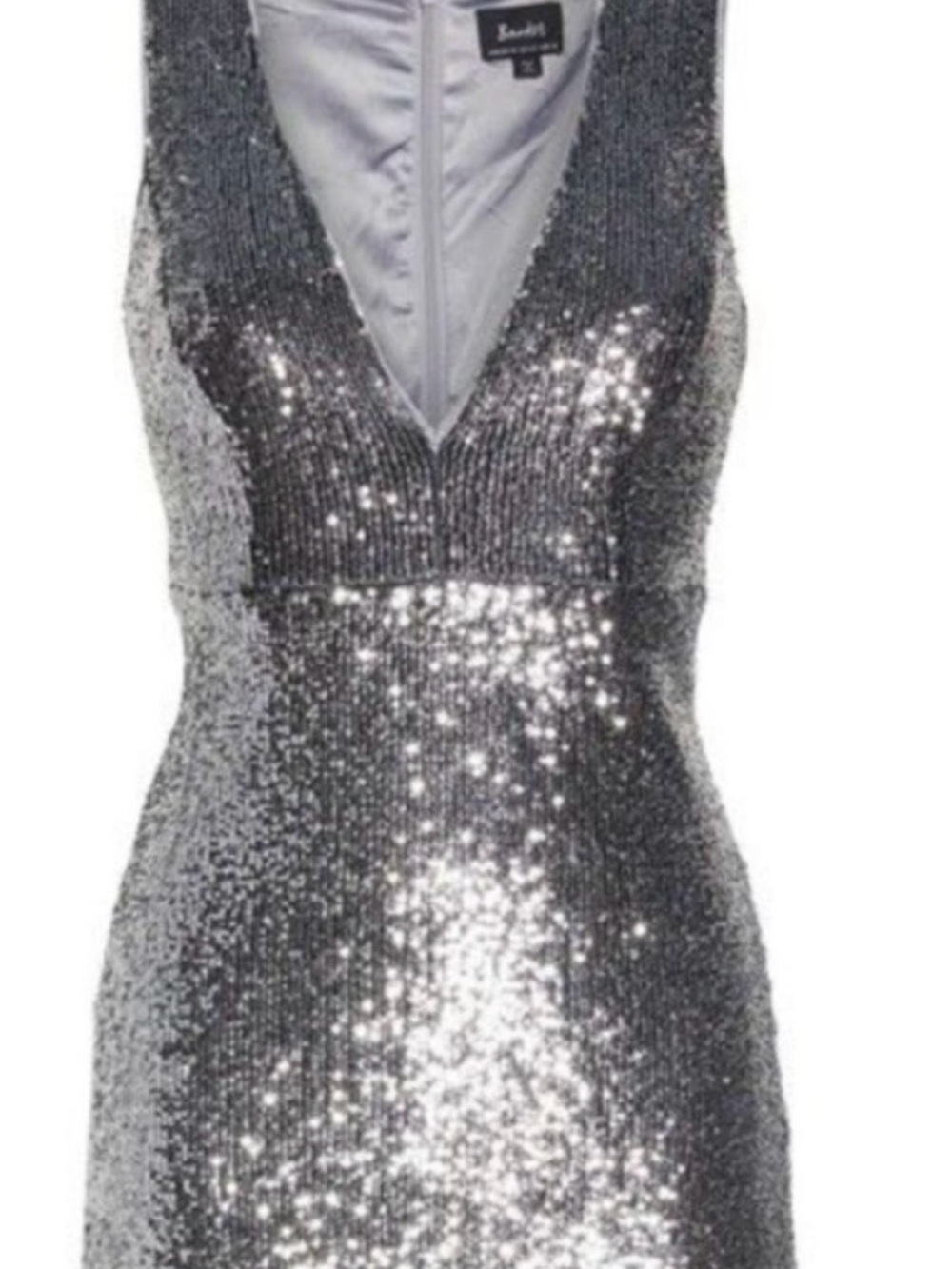 NWT Bardot Silver Sequin V-Neck Mini Dress, Size 8/Medium - Picture 4 of 16